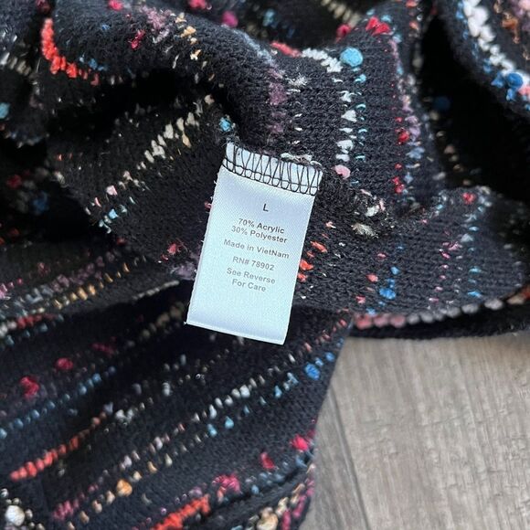 Multicolor Tweed Button Down Soft Shell Blazer Size Large - Picture 6 of 8